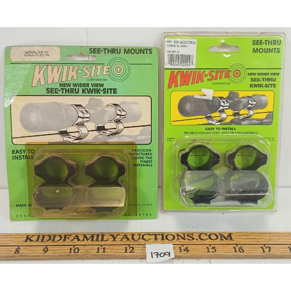 LOT OF 2 - KWIK-SITE SEE-THRU MOUNTS