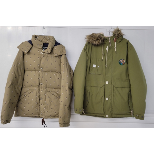 LOT OF 2 - POLER & PENFIELD WINTER JACKETS - FT OLIVE GREEN & HOUND PRINT