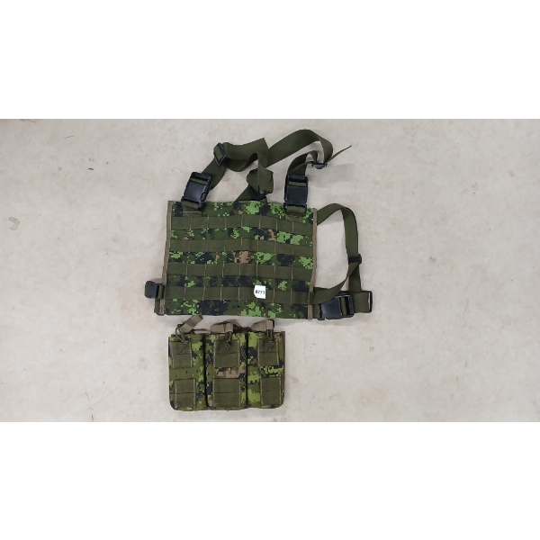 LOT OF 2 - CP GEAR CADPAT TEMPERATE CHEST RACK & M4/C8 MAG POUCH