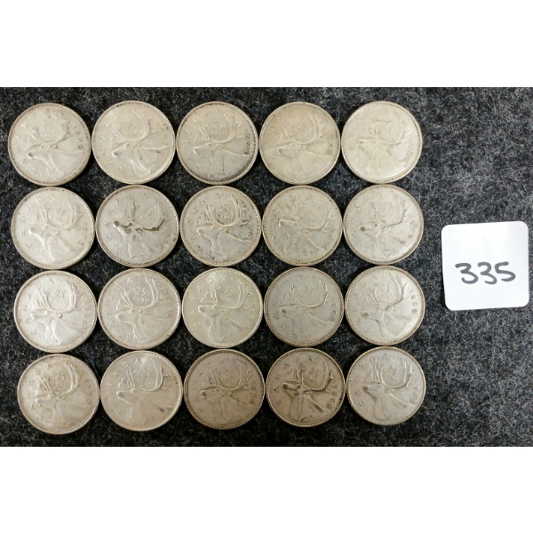 LOT OF 20 - 1968 CDN 25 CENT COINS 
