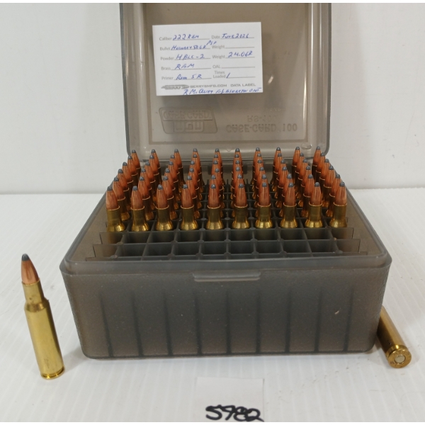 AMMO: 62X MIXED .222 REM - 50GR - HORNADY PSP - RELOADS