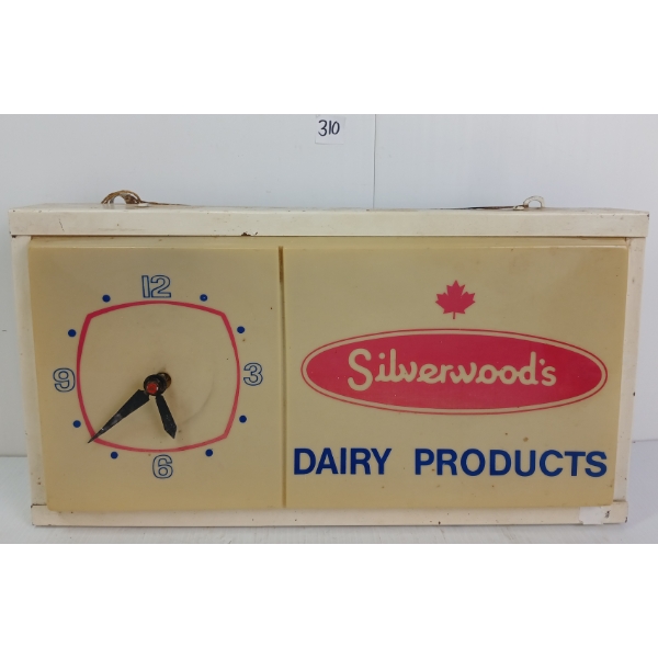 SILVERWOOD'S DAIRY PRODUCTS WALL CLOCK