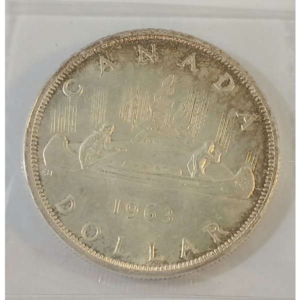 1963 CDN SILVER DOLLAR - CCCS GRADED