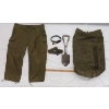 Image 1 : LOT OF 5 - MISC BELTS, WINDBREAKER PANTS, DUFFEL BAG & FOLDING TRENCH SHOVEL