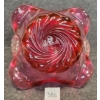 Image 4 : HAND BLOWN CRANBERRY GLASS BASKET