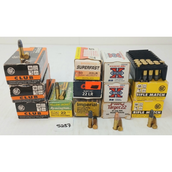 AMMO: APPROX 500X .22LR MIXED