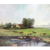 Image 2 : DUTCH DAIRY FARM BY UNKNOWN ARTIST - FRAMED OIL ON PLASTER