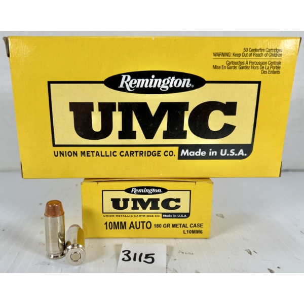 AMMO: 100X REM-UMC 10 MM AUTO - 180 GR FMJ