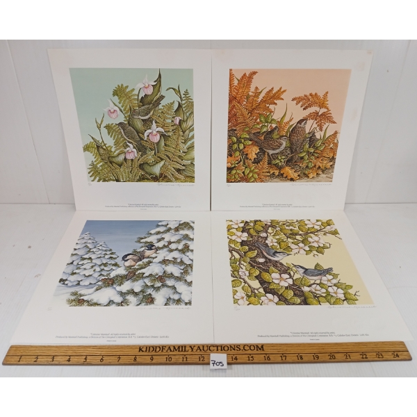 LOT OF 4 -  ROMANCE OF THE SEASONS  BY CHRISTINE MARSHALL (PRS CDN ARTIST) - PRINTS