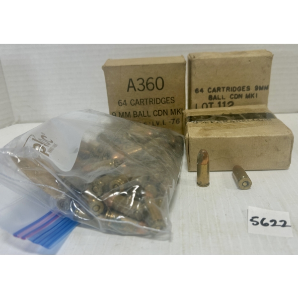 AMMO: APPROX 230X 9 MM - MILITARY