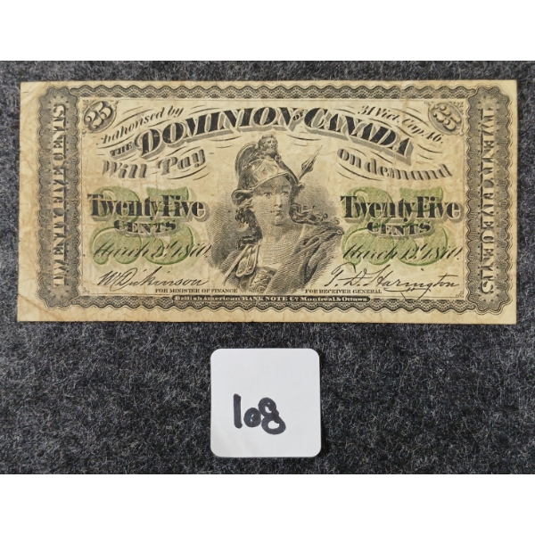 1870 CDN 25 CENT BANKNOTE