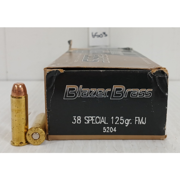 AMMO: 50X BLAZER .38 SPL - 125GR - FMJ