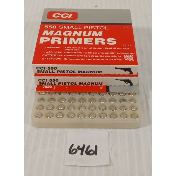 PRIMERS: APPROX 300X CCI NO. 550 SMALL PISTOL MAGNUM PRIMERS