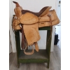 761  JOB LOT  LEATHER WESTERN RIDING SADDLE W/ TACK  INCL CROPS