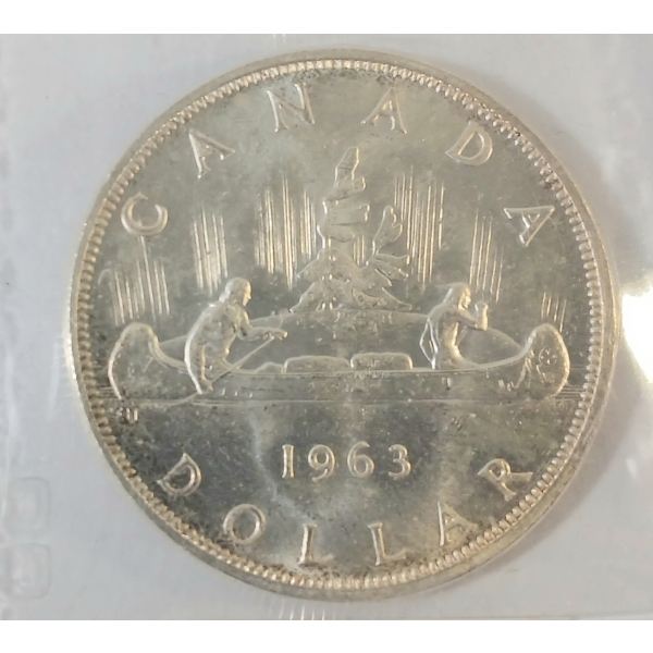 1963 CDN SILVER DOLLAR - CCCS GRADED
