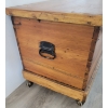 Image 5 : PINE DOVE-TAILED BLANKET CHEST W/ SWIVEL CASTER WHEELS 