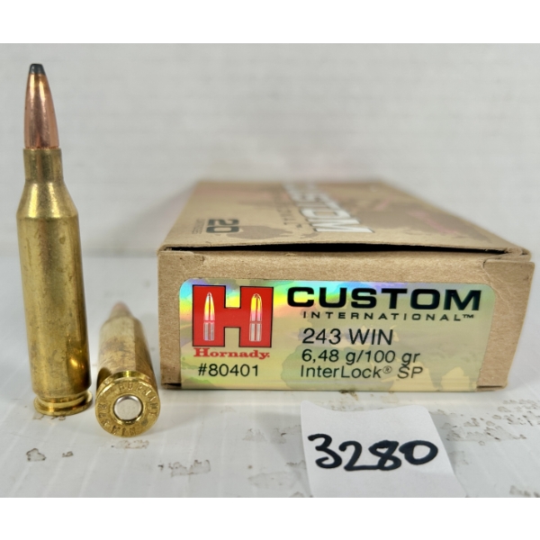 AMMO: 20X HORNADY .243 WIN - 100 GR SP