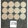 Image 1 : LOT OF 12 - 1947-1968 CDN 25 CENT COINS