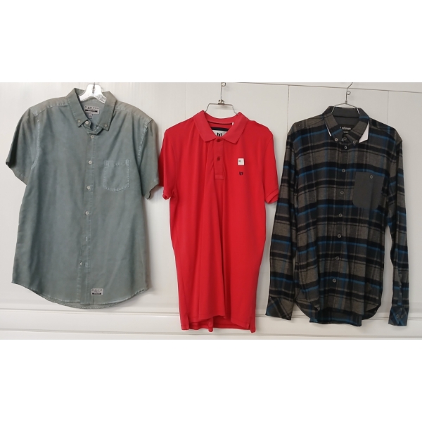 LOT OF 5 - MINIMUM MEN'S LARGE DRESS & BUTTON UP SHIRTS
