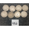 Image 1 : LOT OF 8 - CDN SILVER 25 CENT PCS - INCL 1913, 1914 & 1916, ETC 