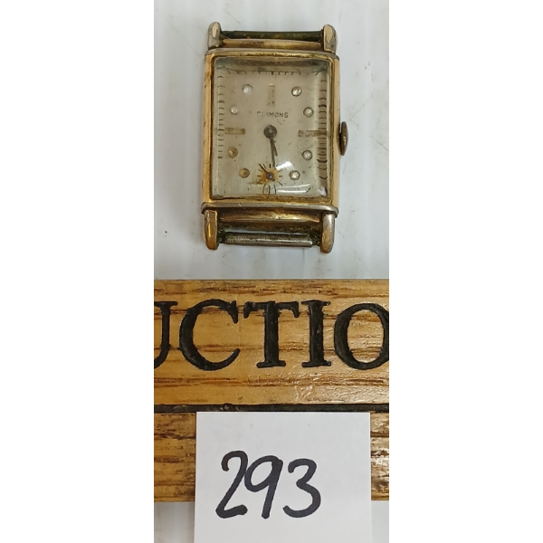 1930'S ART DECO SIMMONS RECTANGULAR WATCH FACE