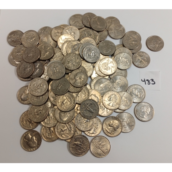 QTY OF U.S. 25 CENT PCS - INCL 70's - 90's