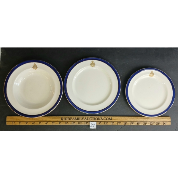 LOT OF 3 - ALFRED MEAKIN BLEU DE ROI PLATES & BOWL