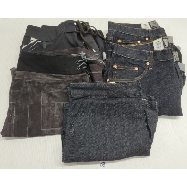 LOT OF 5 - MEN'S VSTR, WESC & INSIGHT SWIM & DARK WASH DENIM SHORTS