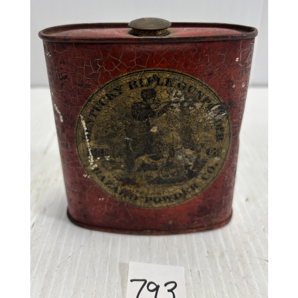 KENTUCKY RIFLE GUN POWDER TIN - COLLECTIBLE
