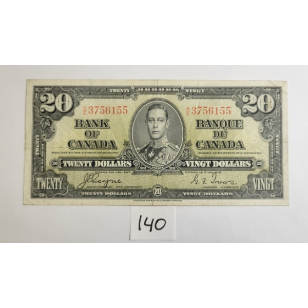 1937 CDN $20 BANKNOTE