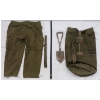 Image 2 : LOT OF 5 - MISC BELTS, WINDBREAKER PANTS, DUFFEL BAG & FOLDING TRENCH SHOVEL
