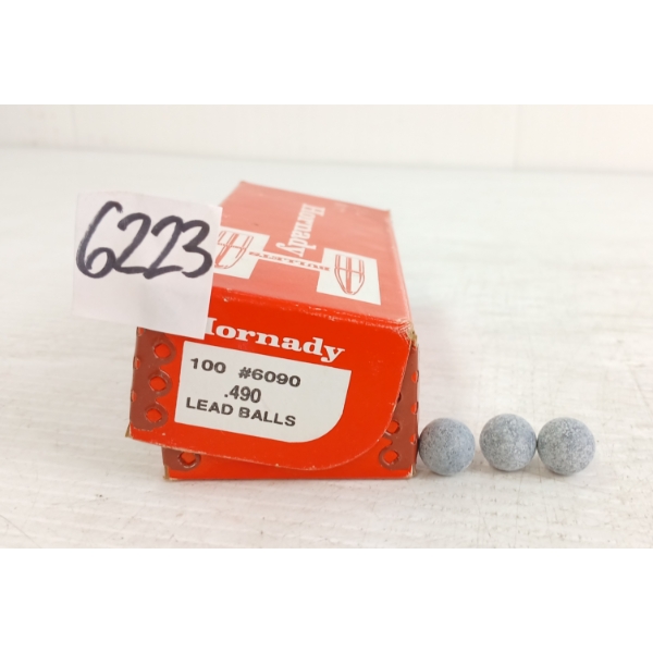 BULLETS: APPROX 100X HORNADY .490DIA LEAD BALLS
