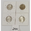 Image 2 : LOT OF 4 - CDN 25 CENT COINS - INCL 1966, 1967 & 1968