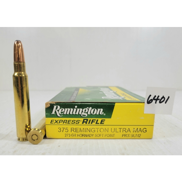 AMMO: 20X REMINGTON EXPRESS RIFLE .375 REM ULTRA MAG - 270GR - SP