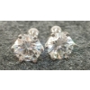 Image 1 : PAIR OF STERLING & MOISSANITE STUD EARRINGS - ROUND BRILLIANT CUT - W/ CERTIFICATE