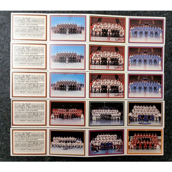 QTY OF 1990 KRAFT NHL TEAM CARDS