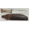 Image 3 : STAG HANDLED KNIFE W/ LEATHER SHEATH