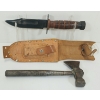 Image 3 : LOT OF 2 - JET PILOT SURVIVAL KNIFE W/ SHEATH & ROOFING HATCHET