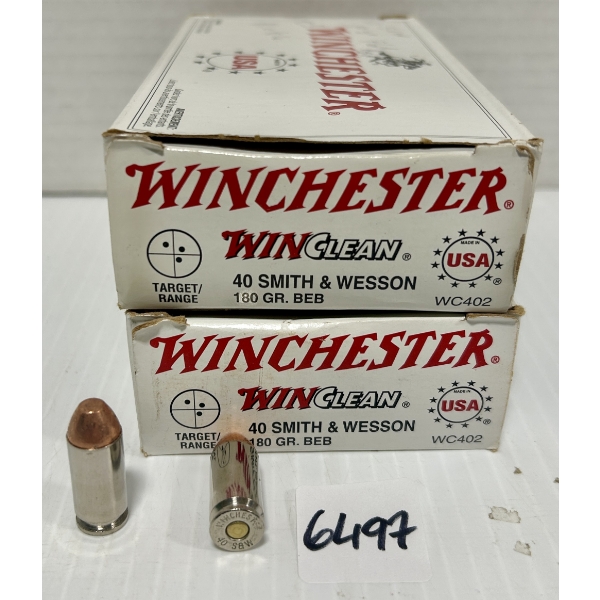 AMMO: 100X WINCHESTER .40 S&W - 180 GR FMJ