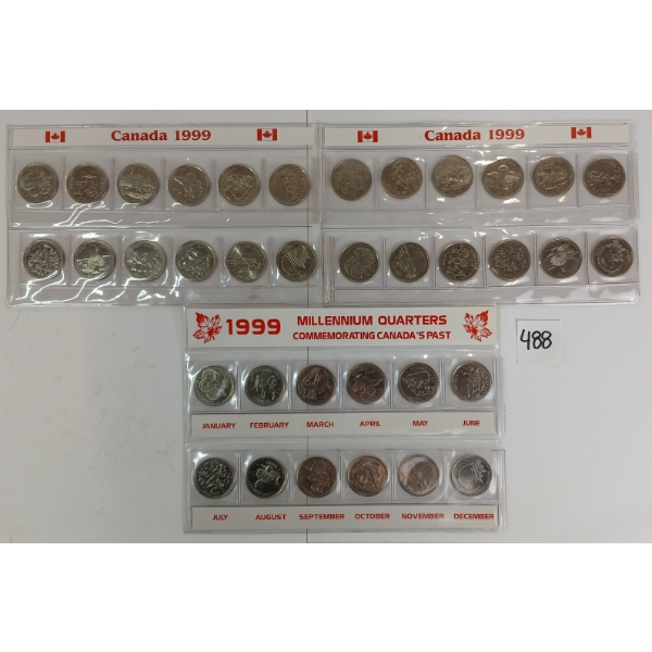LOT OF 3 - 1999 CDN MILLENNIUM QUARTERS SETS
