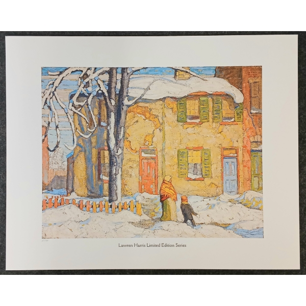 "THE RED DOOR, TORONTO HOUSES" BY LAWREN HARRIS (1885-1970) - PRINT