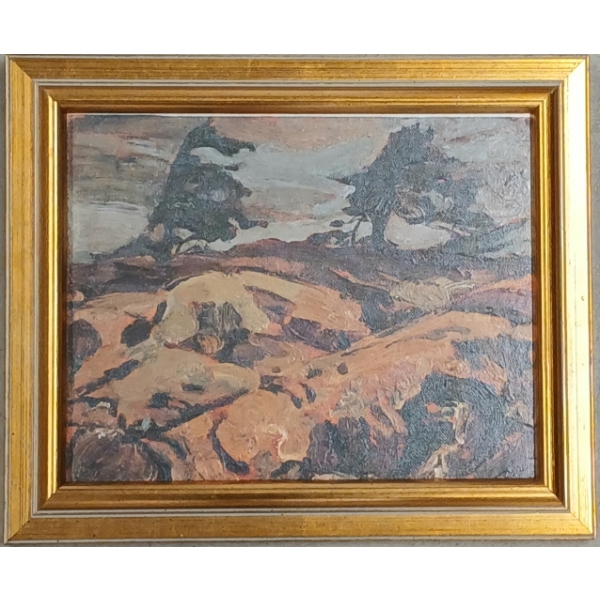 "STORMY WEATHER" BY F.H. VARLEY - FRAMED OIL ON BOARD