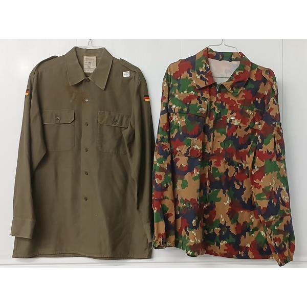 LOT OF 2 - EAST GERMAN SHIRTS - INCL CAMO
