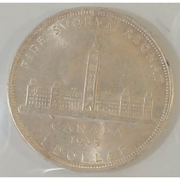 1939 CDN SILVER DOLLAR - ICCS GRADED