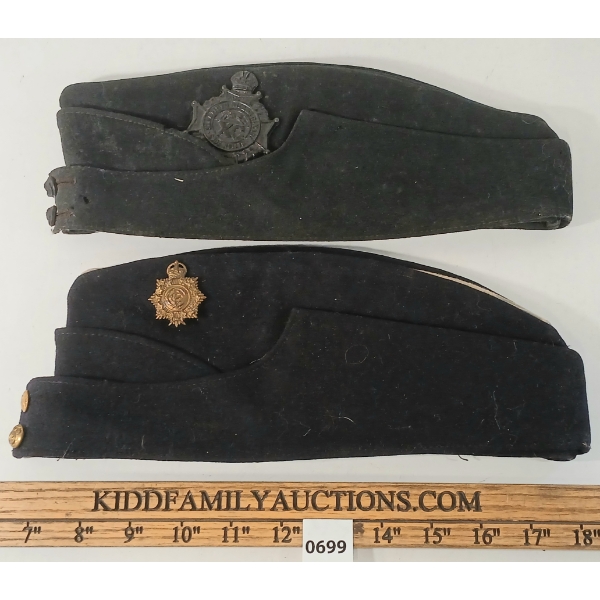 LOT OF 2 - CDN 1910 90TH WINNIPEG RIFLES & WWII ROYAL CDN POSTAL CORPS. WEDGE CAPS