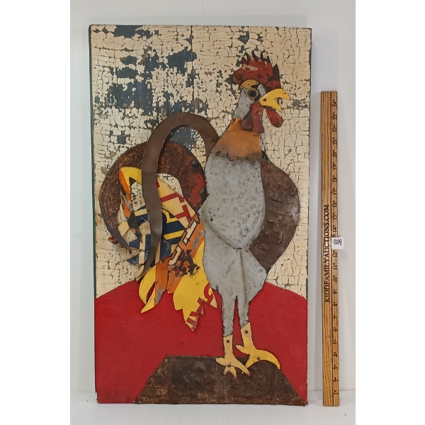 FOLK ART ROOSTER WALL HANGING