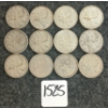 Image 1 : LOT OF 12 - 1949-1966 CDN 25 CENT COINS