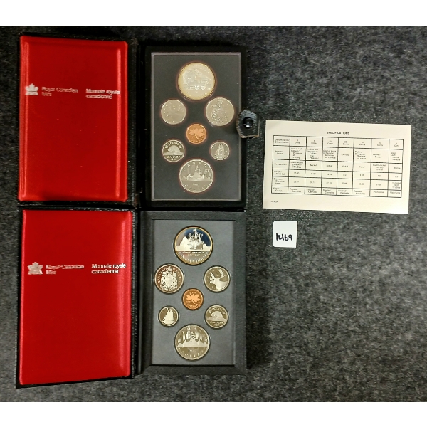 LOT OF 2 - 1981 & 1987 RCM UNCIRCULATED DOUBLE DOLLAR PROOF SETS