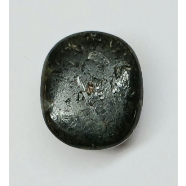 NATURAL GREEN PREHNITE W/ BLACK NEEDLES - CUSHION CABOCHON 