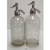 Image 3 : LOT OF 2 - LANG'S PRODUCTS & ZARROW - CLEAR ACID-ETCHED - SELTZER BOTTLES